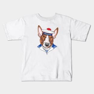 Bull Terrier breed in cap Kids T-Shirt